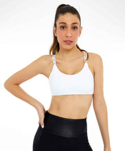 Charger l'image dans la galerie, Model Front: Alto Giro Fitness Haut Top Bodytex Alcas Personalizadas Branco