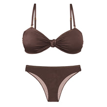 Charger l'image dans la galerie, Product Front: Rio De Sol Ensemble Set Shimmer-Coffee Bandeau-Joy Essential