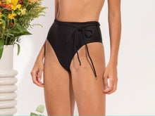 Charger l'image dans la galerie, Image 12: Rio De Sol Bas Bottom Shimmer-Black Belted-High-Waist