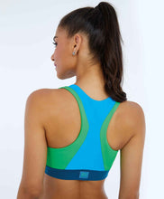 Charger l'image dans la galerie, Model Back: Alto Giro Fitness Haut Top Blackout Decote Alto Recortes Azul Vivid