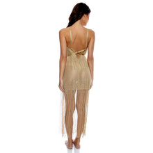 Charger l'image dans la galerie, Image 05: Luli Fama Vêtement De Plage Cross Halter Long Fringe Dress Gold Rush
