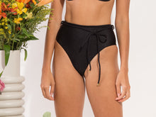 Charger l'image dans la galerie, Image 11: Rio De Sol Bas Bottom Shimmer-Black Belted-High-Waist
