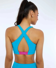 Charger l'image dans la galerie, Model Back: Alto Giro Fitness Haut Top Hyper Costas Cruzadas Azul Scuba
