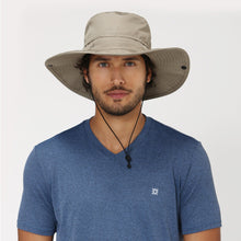 Charger l'image dans la galerie, Model Front: Uv Line Chapeau Souple/Capeline Safari Kaki Upf50+
