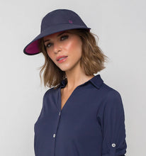 Charger l'image dans la galerie, Model Front: Uv Line Casquette Visor Capri Colors Nac Fem Navy Blue Rose Upf50+
