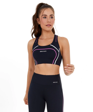 Charger l'image dans la galerie, Model Front: Alto Giro Fitness Haut Top Hyper Costas Nadador Preto
