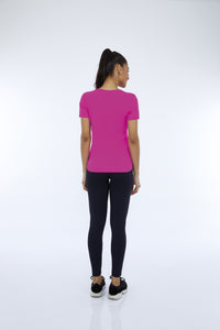 T-Shirt Skin Fit Inspiracionais Pink Choque