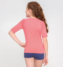 Charger l'image dans la galerie, Model Back: Uv Line T-Shirt T-Shirt Uvpro Kids Coral Upf50+

