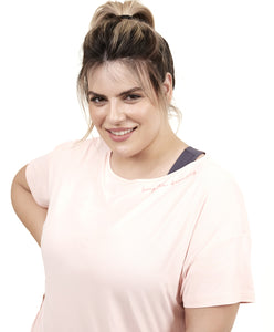 T-Shirt Skin Fit Silk Gola Plus Rosa Respire