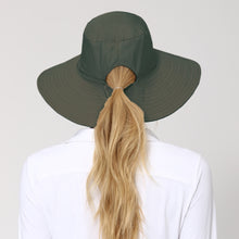Charger l'image dans la galerie, Model Back: Uv Line Chapeau Souple/Capeline Hat San Diego Fem Black Green Upf50+
