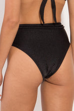 Charger l'image dans la galerie, Image 07: Rio De Sol Bas Bottom Shimmer-Black Belted-High-Waist

