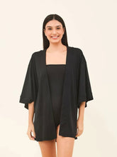 Charger l'image dans la galerie, Gallery: Uv Line Robe De Plage Kimono Color Black Upf50+

