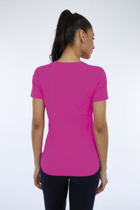 T-Shirt Skin Fit Inspiracionais Pink Choque