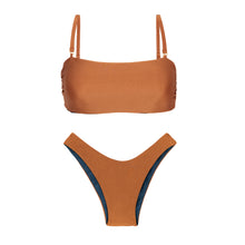 Charger l'image dans la galerie, Product Front: Rio De Sol Ensemble Set Nocciola Bandeau-Reto High-Leg
