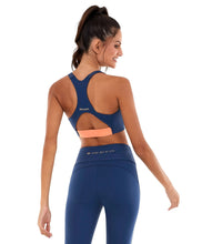 Charger l&#39;image dans la galerie, Model Back: Alto Giro Fitness Haut Top Bodytex Ii Abertura Com Ziper Azul Ocean
