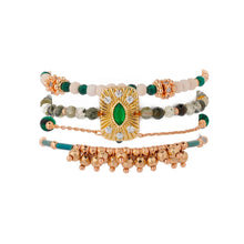 Charger l&#39;image dans la galerie, Product Front: Hipanema Bracelet Cuff Karmelia Green Hipenema
