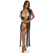 Charger l&#39;image dans la galerie, Image 05: Luli Fama Vêtement De Plage Long Caftan Siren Dream Black Gold
