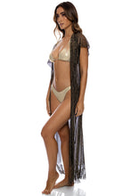 Charger l&#39;image dans la galerie, Image 06: Luli Fama Vêtement De Plage Long Caftan Siren Dream Black Gold
