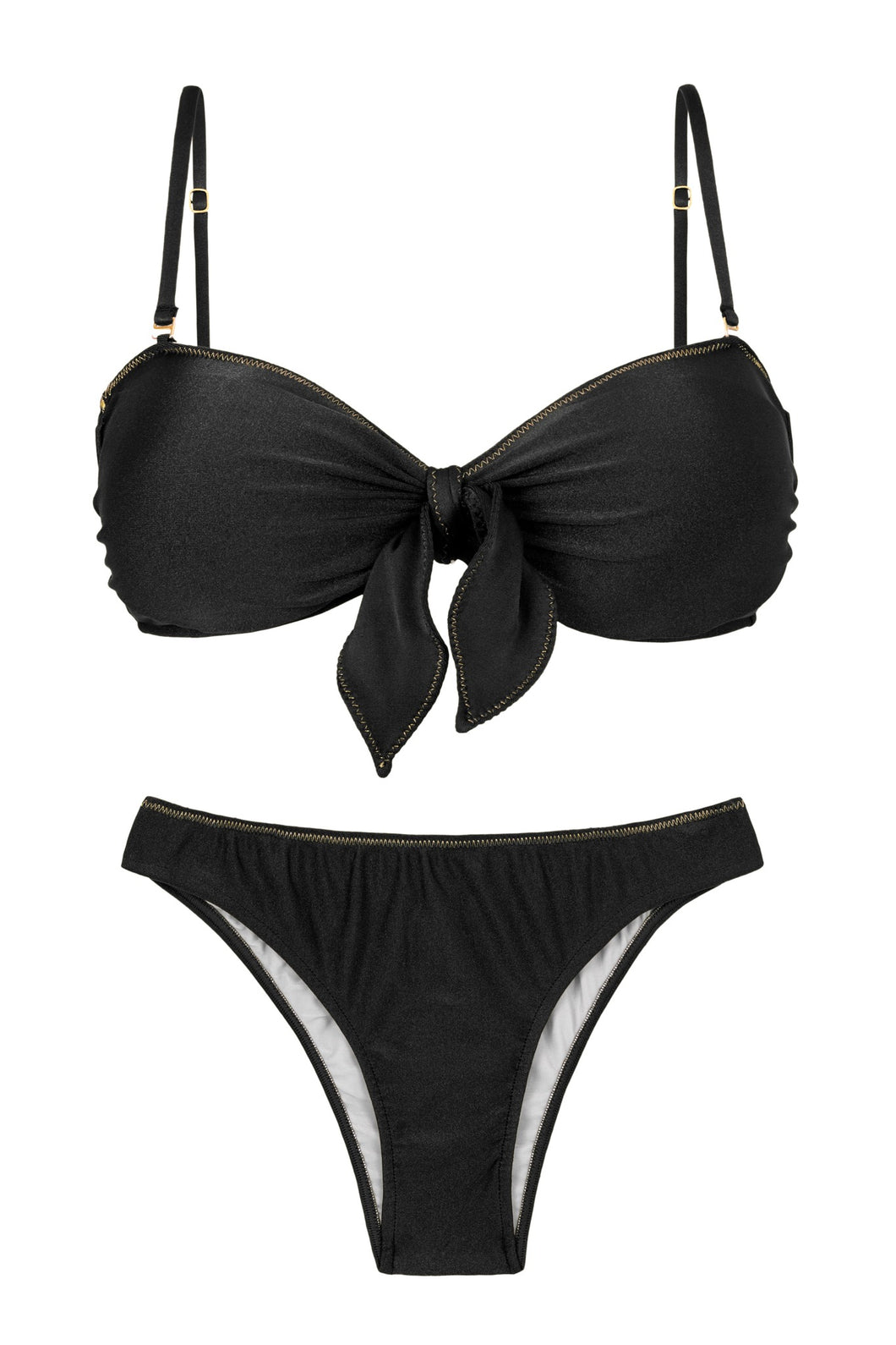 Product Front: Rio De Sol Ensemble Set Shimmer-Black Bandeau-No Essential