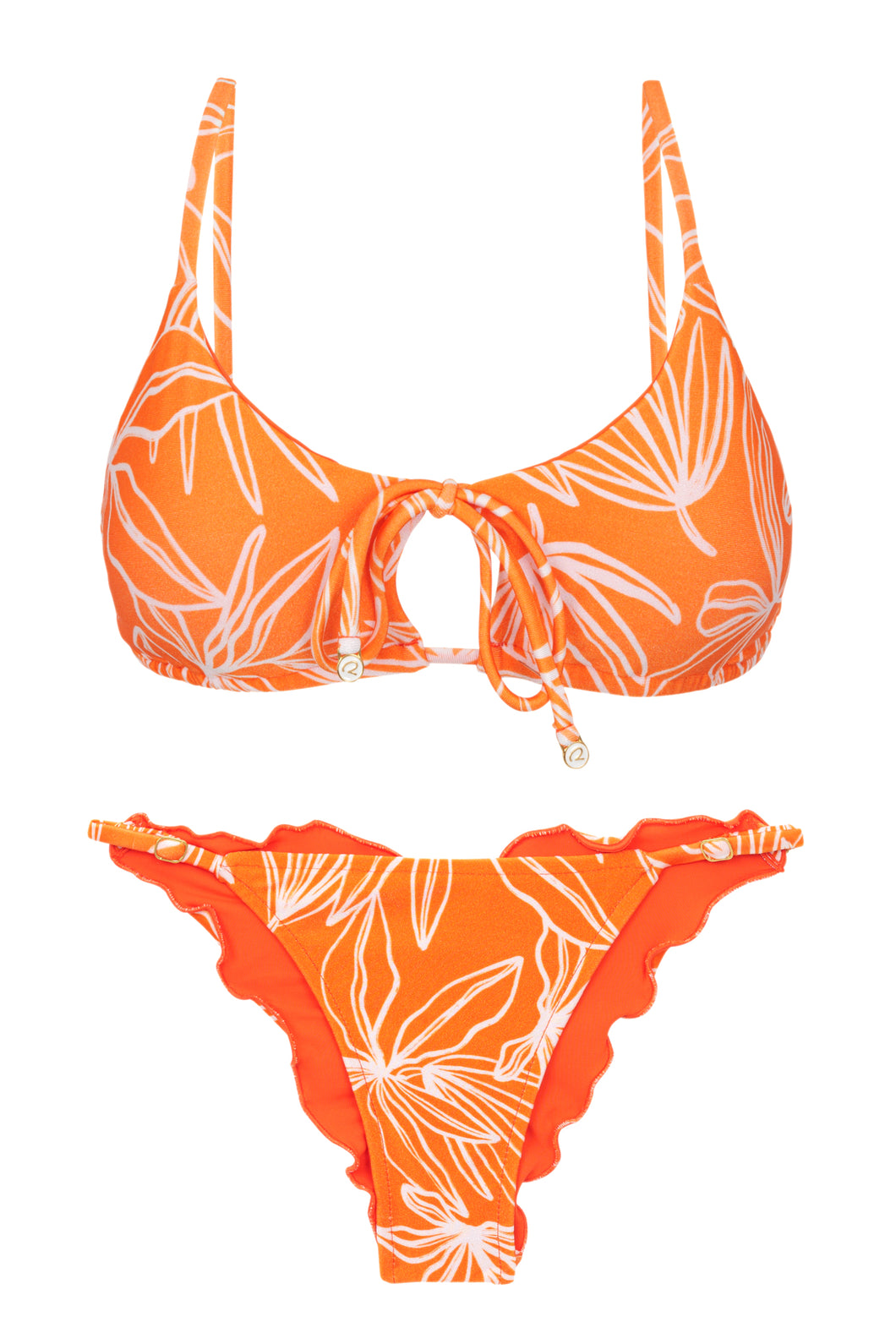 Product Front: Rio De Sol Ensemble Set Trail-Orange Tank-Tie Ipanema