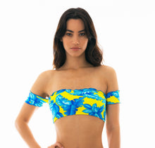 Charger l&#39;image dans la galerie, Model Front: Rio De Sol Haut Top Palmeira Azul Off Shoulder

