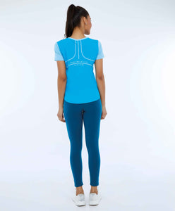 T-Shirt Skin Fit Recortes Sport Azul Vivid