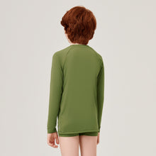 Charger l&#39;image dans la galerie, Model Back: Uv Line T-Shirt Longsleeve Uvrpo Inf Verde Militar Upf50+
