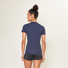 Charger l&#39;image dans la galerie, Model Back: Uv Line Fitness Haut Sport Fit Fem Marinho Upf50+

