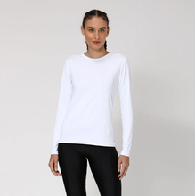 Charger l&#39;image dans la galerie, Model Front: Uv Line T-Shirt Women Fpu50+ Uvpro Long Sleeve T-Shirt White Uv
