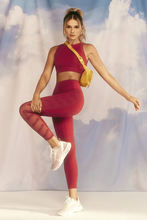 Load image into Gallery viewer, Hyper Bordado Lateral Vermelho Power Leggings
