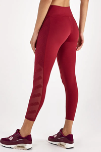 Hyper Bordado Lateral Vermelho Power Leggings