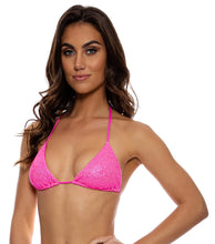 Load image into Gallery viewer, Top Wavy Ruched Bella Metallic Hot Pink
